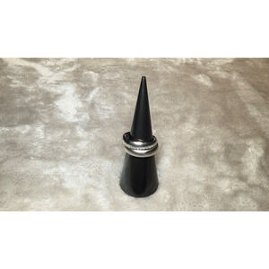 Kendra Scott Collette Rhodium Plated Silver CZ Stacking Ring Set Size 6